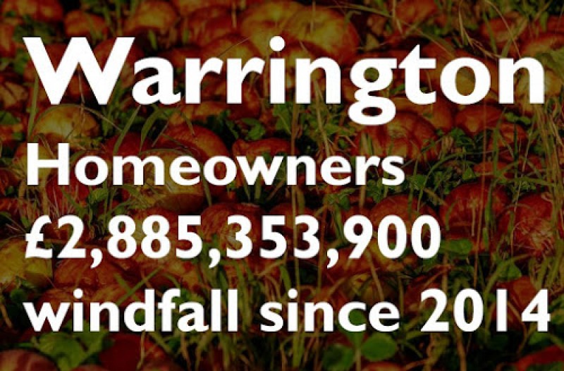 Warrington Homeowners £2,885,353,900 Windfall Since 2014 